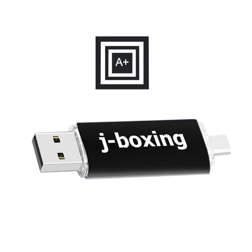 J-бокс OTG USB флеш-накопитель 16 Гб флешки двойной порт Micro USB 2,0 карта памяти черный для Android смартфон ПК Macbook планшет