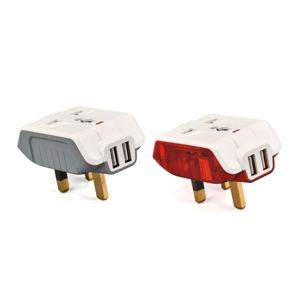 Универсальный дорожный адаптер для телефона, сетевой адаптер питания переменного тока с двумя USB-портами