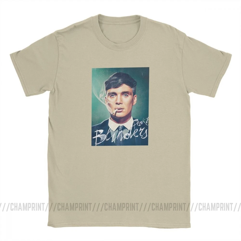 Мужские футболки Peaky Blinders Humor с коротким рукавом, футболки с круглым вырезом, одежда из хлопка, Оригинальная футболка - Цвет: Хаки