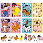 8 листов головоломки с рисунками из игр Стикеры s DIY веселые сделать уход за кожей лица свитер с рисунком динозавра монстров из мультфильмов Стикеры Обучающие игрушки домашнего декора