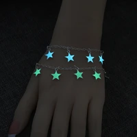 fashion dark night bracelet five pointed star luminous bracelet simple fluorescent trend accessories