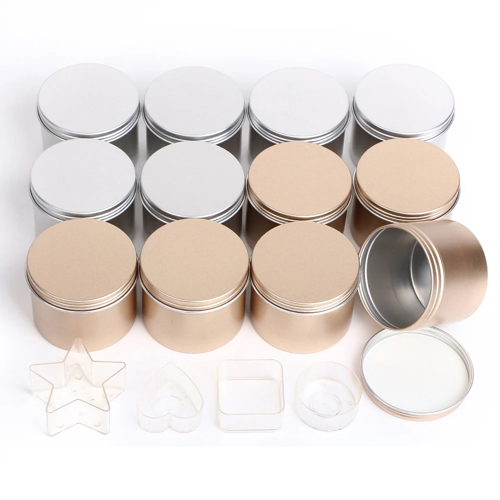 

Luxury Candle Jars with Lid Bulk Round Candle Container Tins Empty Storage Box for DIY Salves Skin Care Beauty Samples