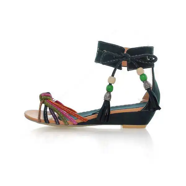 

summer new 2021 Summer low heel slope heel Bohemian sandals women's shoes large size 40-43 four seasons production in Chengdu