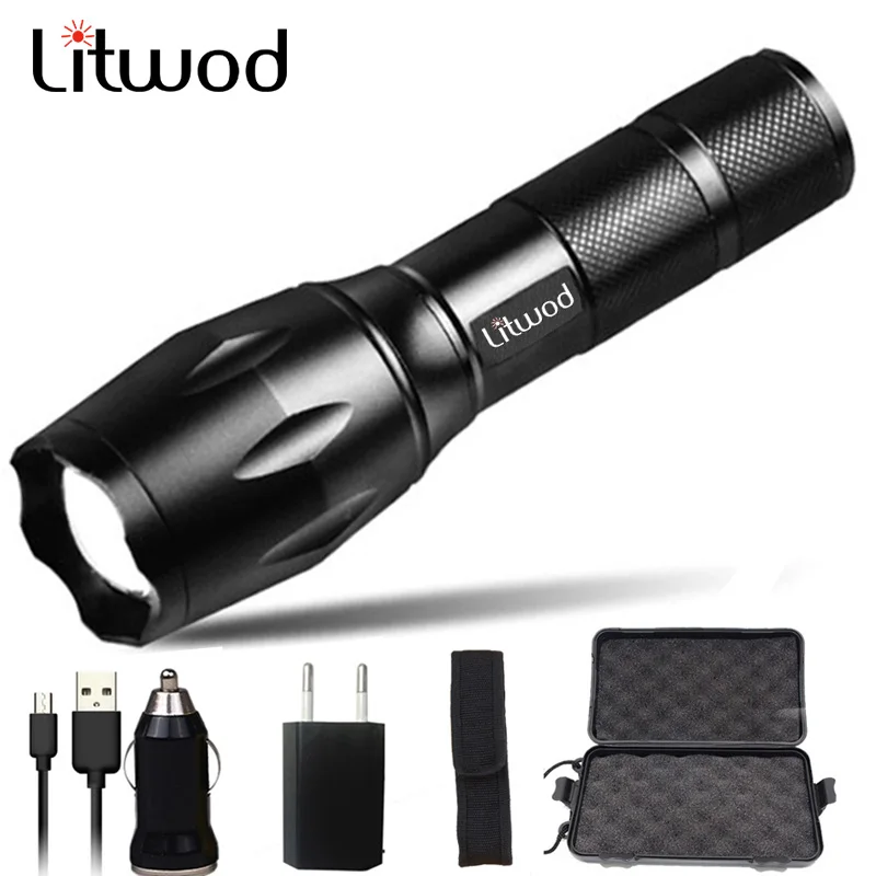 Светодиодный перезаряжаемый фонарик T6/L2 Ультраяркий фонарь для кемпинга 5