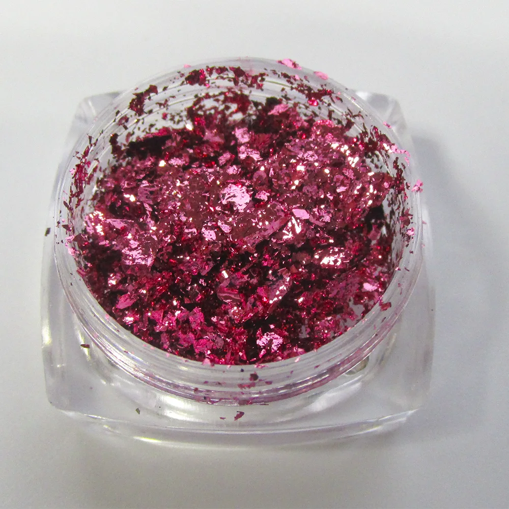 8 баночек Голографическая фольга для ногтей блестки и порошок розовое золото