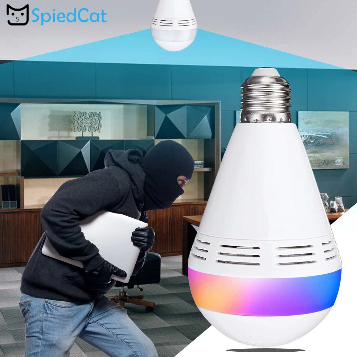 720P/1080P E27 лампы IP Wi Fi bluetooth Динамик светодиодный светильник для домашнего