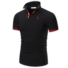 2021 Новая мужская рубашка-поло, мужская повседневная хлопковая рубашка-поло с вышивкой в виде оленя, Мужское поло с коротким рукавом, высокое количество