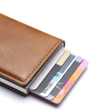 RFID Блокировка Мужской кредитный держатель для карт Кожаный кошелёк для банковских карт чехол Визитница защитный кошелек для женщин 008124