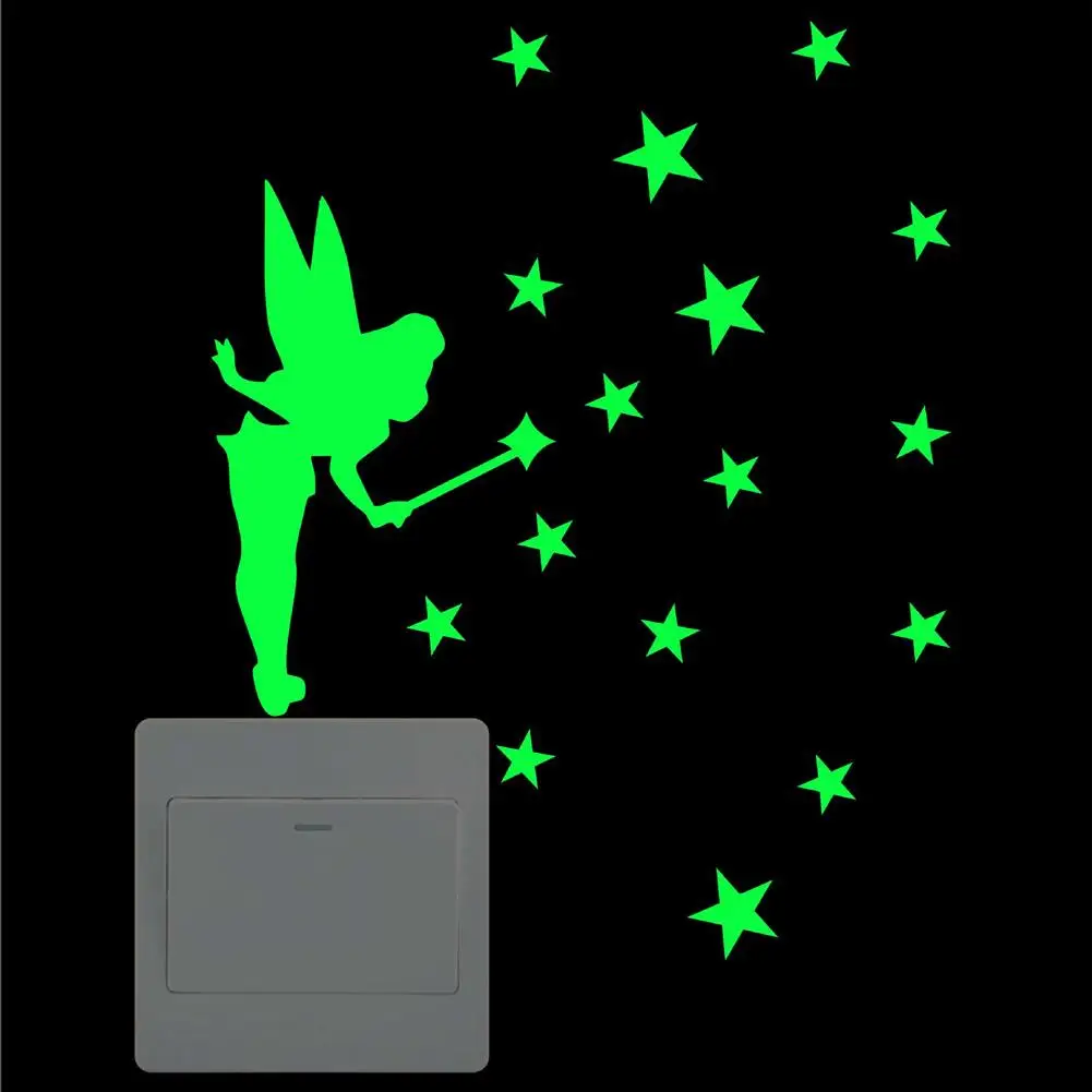 Светильник переключатель наклейки светящиеся на стену с рисунком светится в