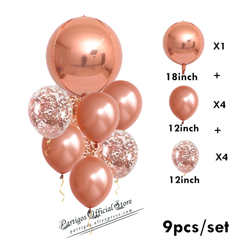 rose gold 2 1 компл. 4D розовое золото свадебные украшения, воздушные шары из фольги металлические блестящие звезды глобусы День Рождения Декор поставки баллоны с гелием - Цвет: rose gold 2