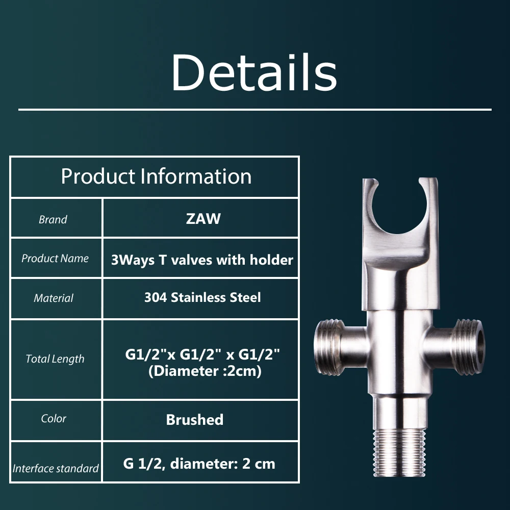 Многофункциональные Т-образные клапаны из нержавеющей стали с держателем