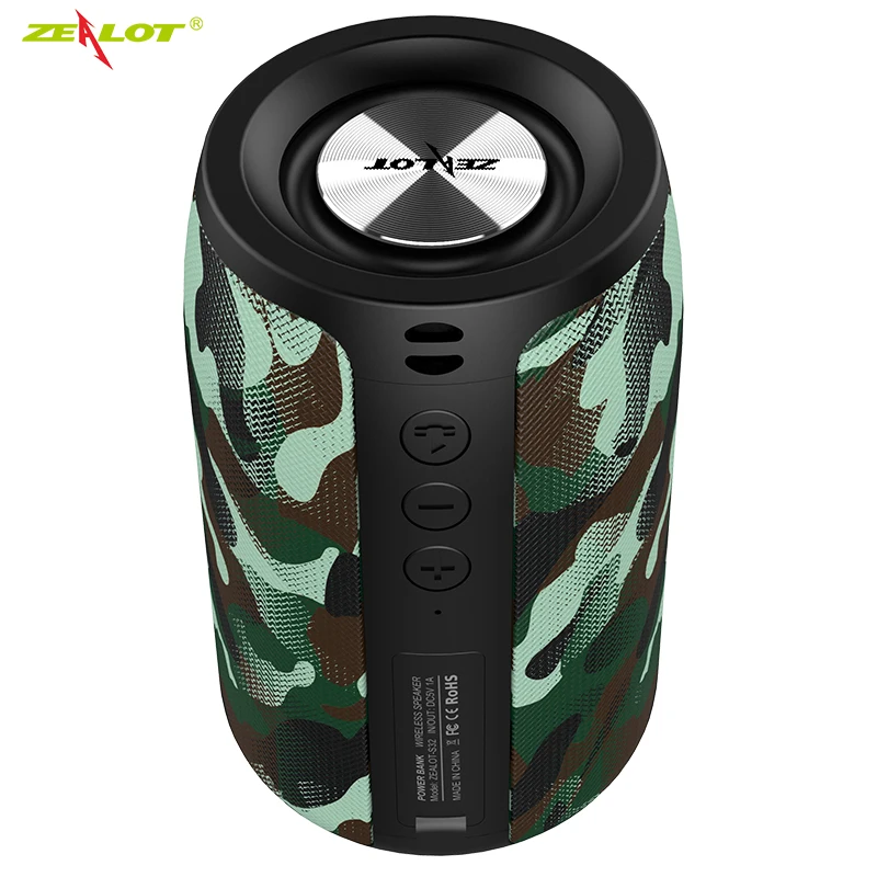 

ZEALOT S32 Wireless Bluetooth Speaker Mini Portable HIFI Subwoofer Speaker with fm Radio Column Support TF, TWS, USB Flash Drive