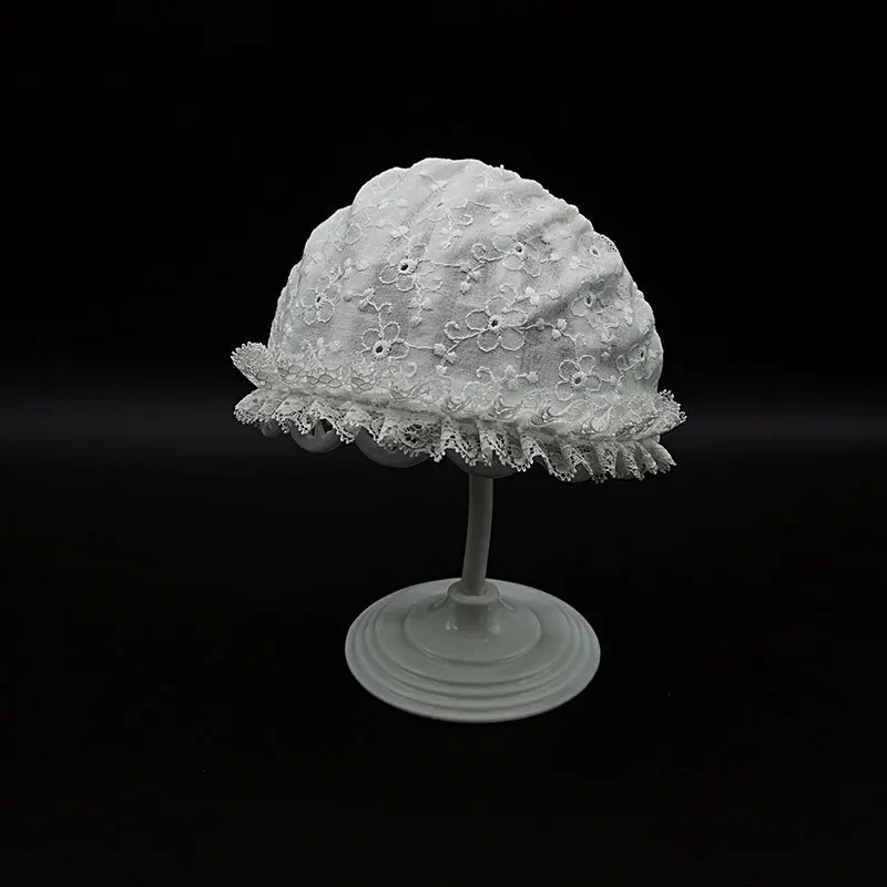 

Summer Toddler Girls Embroidered Lace Thin Breathable Cap for Newborn Baby Empty Top Children Lovely Flower Hat Soft Accessories