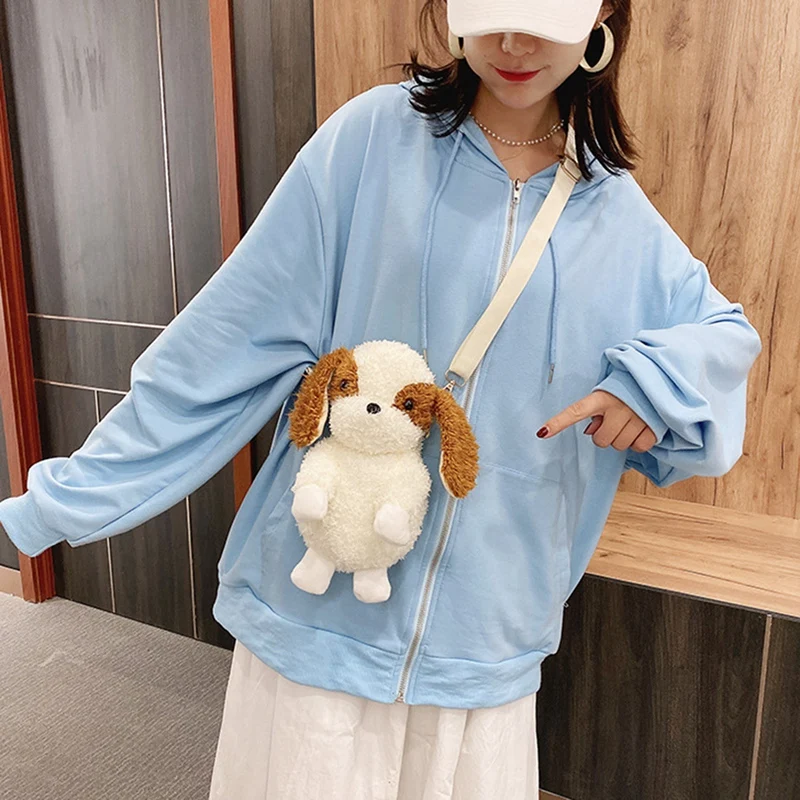 

Fashion Plush Women's Toy Shoulder Bag Cartoon Messenger Bag Children's Student Gift Cute Dog Doll Bag