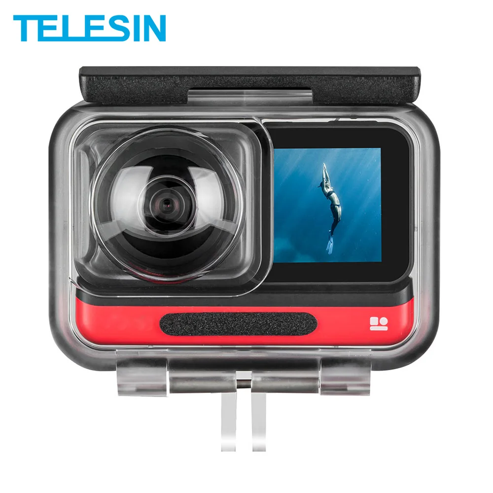 

TELESIN 45M bajo el agua funda carcasa impermeable caso lentes funda protectora para Insta360 una R edicin 360. Accesorios de la
