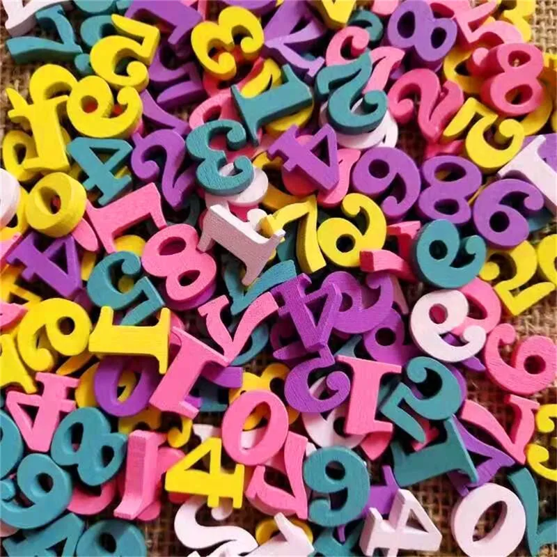 

300PCS 15MM Alphabet Decoration Home Gift Multi-coloured Numbers Party Word DIY Wooden Letters Handmade Craft Mixed