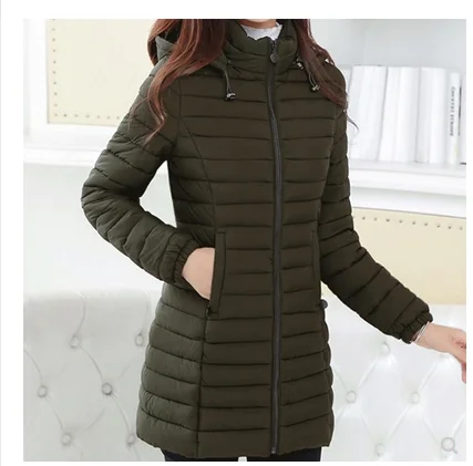 

Winter women's fashion, light and thin stand-up collar, simple and large size down jacket, mid-length coat, cotton coat winter j
