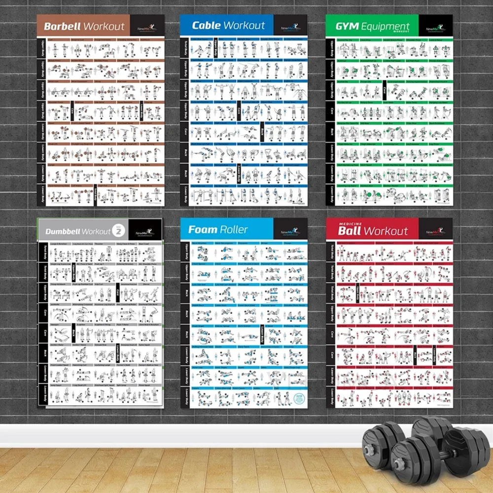 

Body Exercise Training Chart Poster Workout Home Gym Fitness Bodybuilding Art Painting Canvas Print Wall Bedroom Home Decor