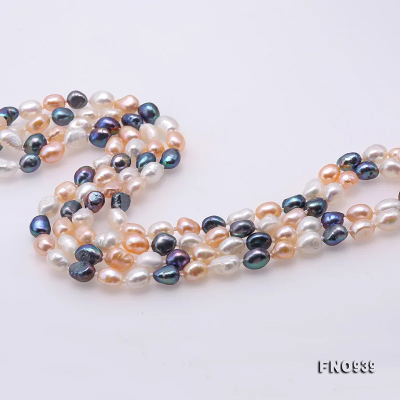 Очаровательное ожерелье JYX в стиле барокко длинное из натурального жемчуга 7-8 мм