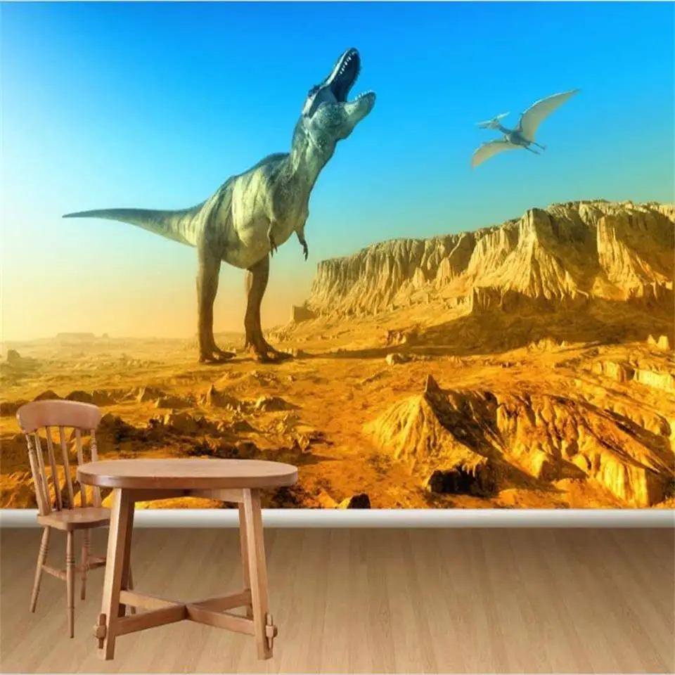

Пользовательский размер 3d фото обои роспись Гостиная примеровская пустыня динозавры масляная живопись диван ТВ фон обои для стены 3d