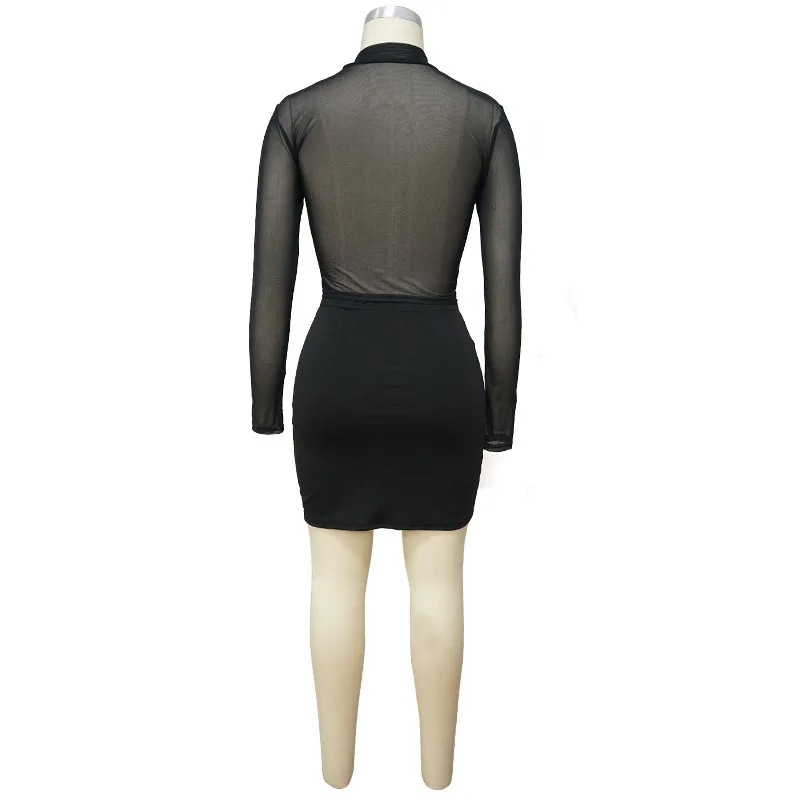 BKLD наряды для отпуска 2024 Новый сетчатый прозрачный лоскутный кроп-топ с длинным