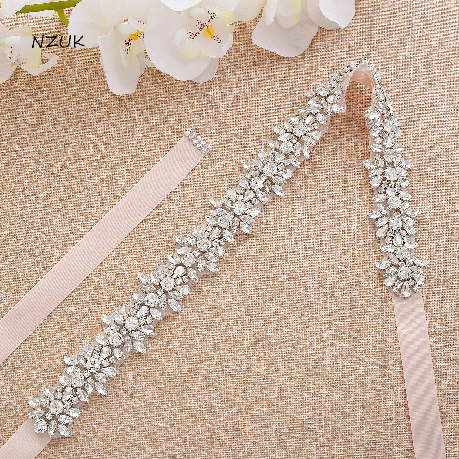 

Лента атласная для свадебного платья, с кристаллами