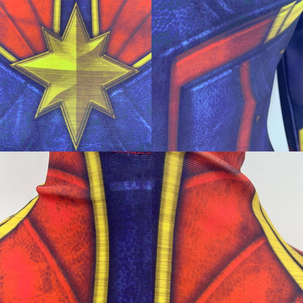 Фильм версия капитан Кэрол Дэнверс косплей костюм супергерой Zentai боди