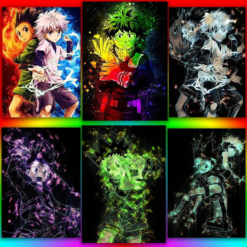 

Anime Poster Hunter x Hunter/My Hero Academia Poster/Black Clover Poster Painting Wall Art Decoration Bar Decor Canvas Poster