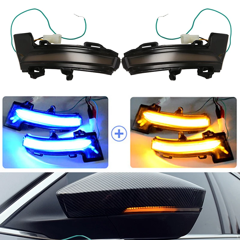 

Car Dynamic LED Amber+Blue Turn Signal Blinker for Skoda Octavia 3 Mk3 III A7 5E For-T-Roc Troc T-Cross 2013-2020
