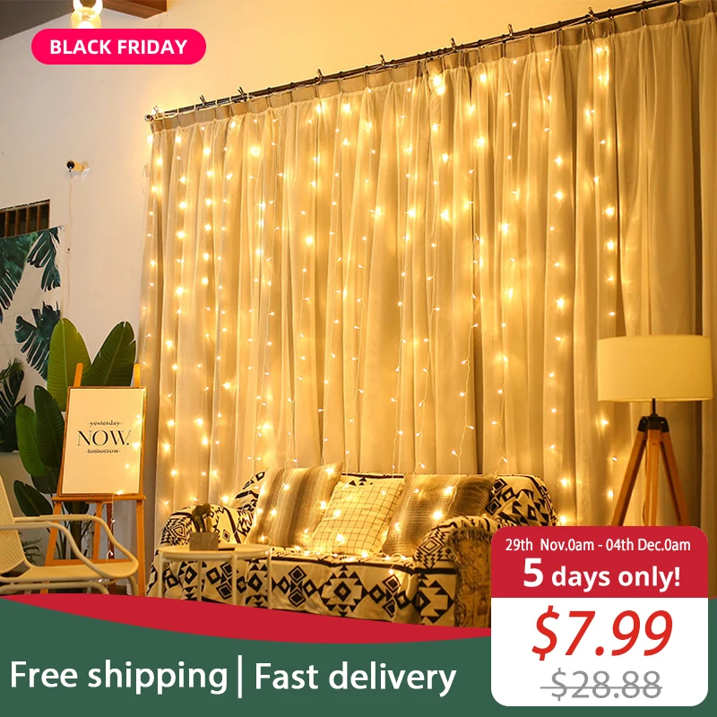 СВЕТОДИОДНАЯ Гирлянда для штор JSEX рождественсветильник гирлянда уличная сделок