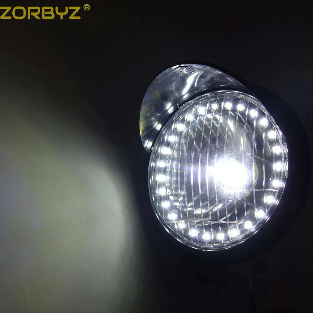

Motorcycle Chrome Led Passing Spot Fog Light Angel Eye Light With Roll Cage Guard Bar Tube Mount Bracket Clamp