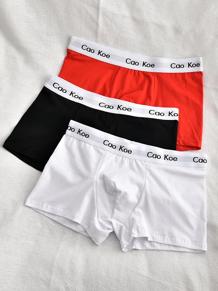 4pcs/Lot  Men'S Boxer Underwear 100% Cotton Boxers Loose Man Breathable Panties Solid Shorts Brand Underpants