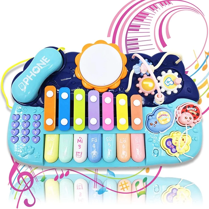 

7 in 1 Musical Toys for Toddlers Electronic Piano Xylophone Drum Toys
