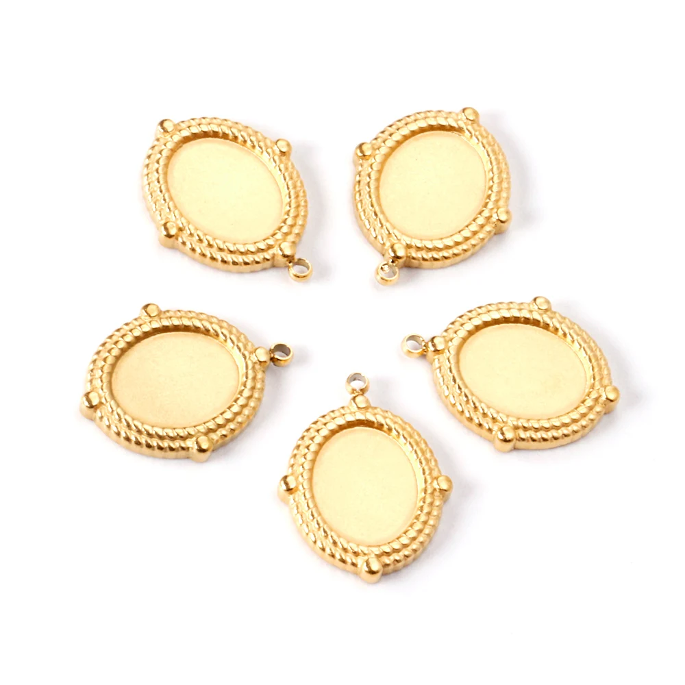 

ASON 5Pcs/Lot Gold Color Stainless Steel Mirror Fashion Style Charms For Women Men Necklace Bracelet DIY Jewelry Making Supplies