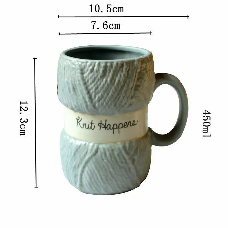 

Ceramic Creative warm wool ball color English mug festival water Cup