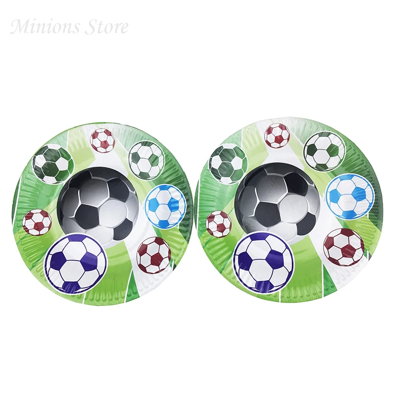 7 inch plate 10pcs Футбольная цель коробочка для конфет на вечеринку Квадратная тарелка салфетки флаг для футбола вечерние украшения Детские сувениры с днем рождения вечерние принадлежности - Цвет: 7 inch plate 10pcs
