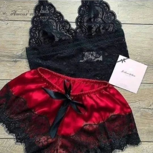 Сексуальная кружевная Женская пижама тонкое нижнее белье модная из