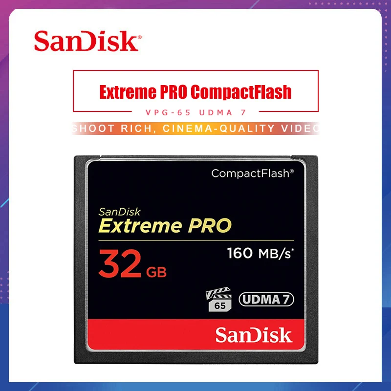 Карта памяти SanDisk CF Экстремальный Pro 16 ГБ 32 64 Гб 128 256 CompactFlash 1067X160 Мб/с для богатых 4K
