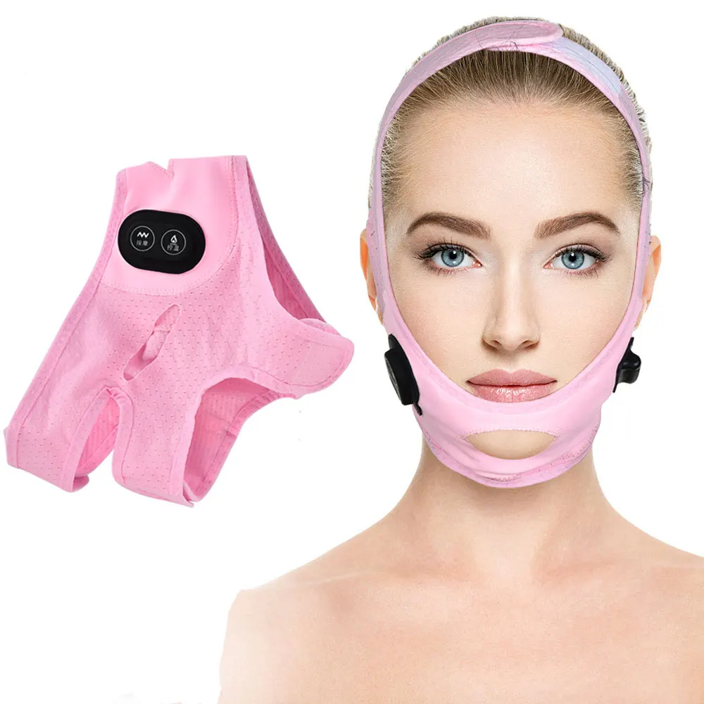 

EMS Elastic Face Slimming Bandage V-Line Lift Up Belt Machine Micro Current Facial Lifting Vibration Massager Reduce Double Chin