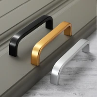 new cabinet dresser handles aluminum alloy silver matte black gold kitchen door straight handle pulls knobs furniture hardware