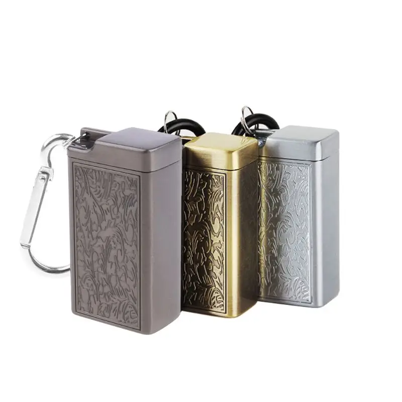 

Smoke Tray Mini Portable Ashtray Outdoor Keychain Metal Pocket Holder
