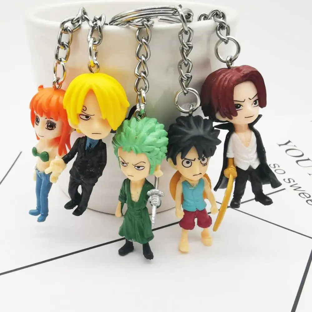 

One Piece Series Keychain 3D Three-Dimensional Cartoon Luffy Bag Pendant Anime Peripheral Key Ring Key Chains Birthday Gift
