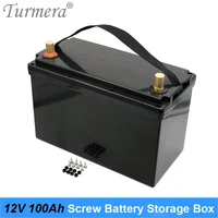 Turmera 12V 100Ah Battery Storage Box with LCD for 3.2V Lifepo4 Batteries Solar Panel System and Uninterrupted Power Supply  Use