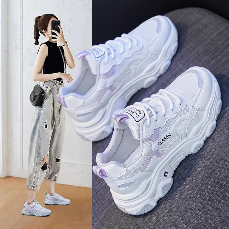 

Spring New Women Casual Sport Shoes Girl Student Street Fashion Cool Breathable Comfortable Sneakers Mesh Trainers 3 Colors