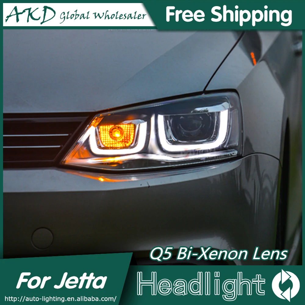 АКД автомобильный Стайлинг для VW Jetta фары 2011 2015 новые MK6 светодиодные DRL Bi Xenon линзы