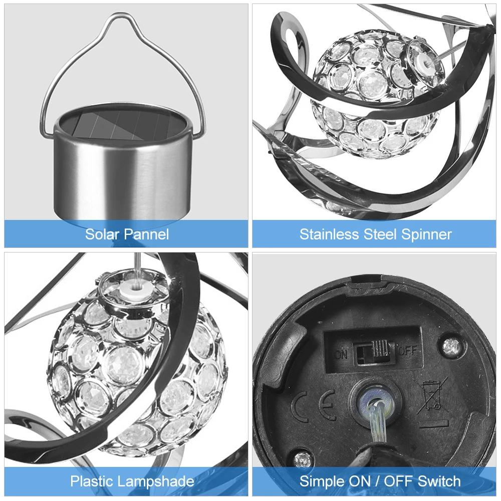 IP65 водонепроницаемые подвесные фонари на солнечной батарее уличные фонарики