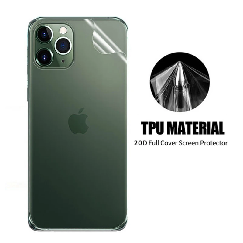 Передняя + задняя Гидрогелевая пленка 20D для iPhone SE 2020 11 Pro Max защитная экрана X XR XS 6 6S