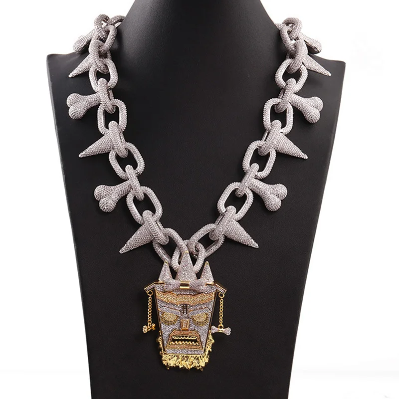 Ожерелье с кулоном в стиле хип хоп ювелирное изделие рэппи редд Тикки украшение