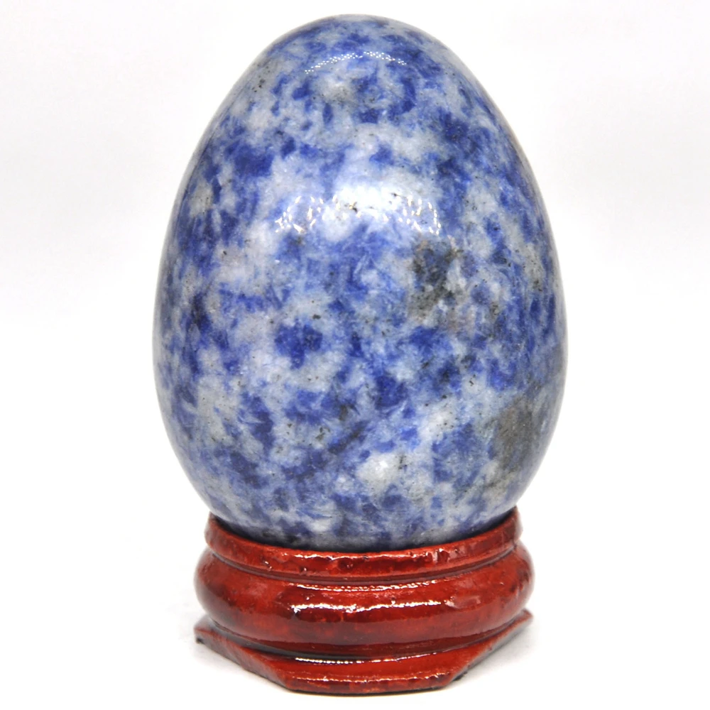 35x50 мм синее пятно нефрита в форме яйца камень Исцеление натуральных Кристальный