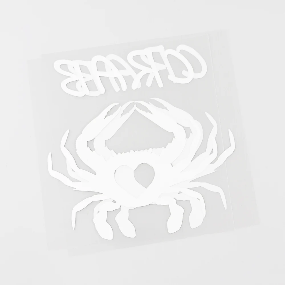 

YJZT 12CM13.2CM Funny Crawling Crab Love Vinyl Decal Car Sticker Black/Silver Graphical 8C-0690